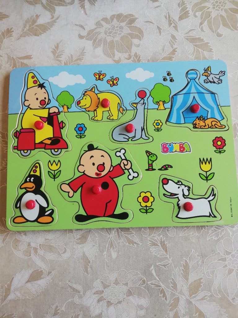 houten inlegpuzzel bumba studio 100, Kinderen en Baby's, Ophalen of Verzenden, Zo goed als nieuw, Van hout, Minder dan 10 stukjes