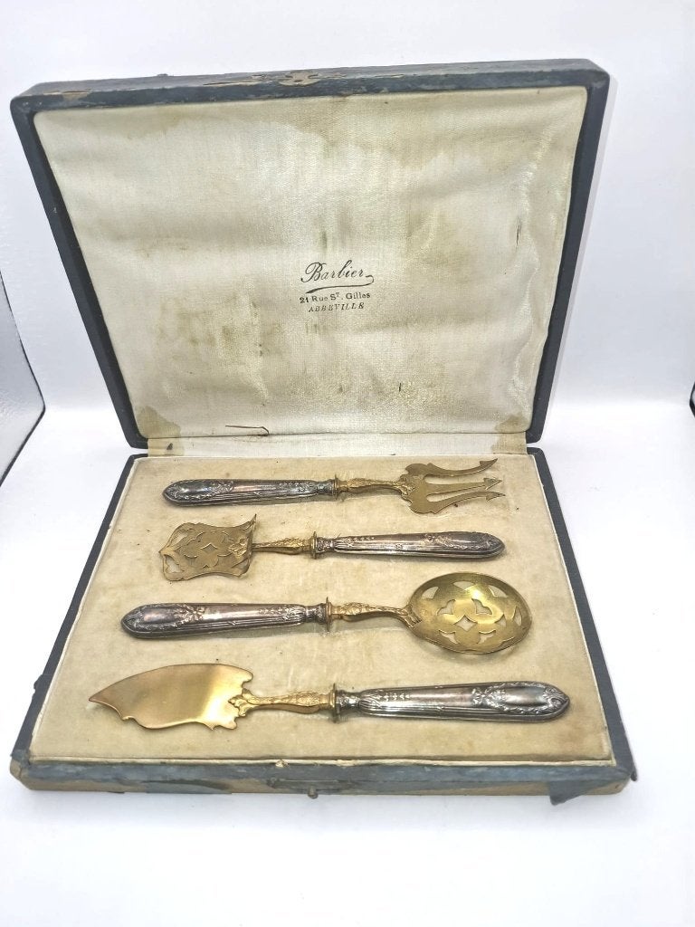 Ensemble de mignardises anciennes en argent doré vers 1900, Antiquités & Art, Enlèvement ou Envoi