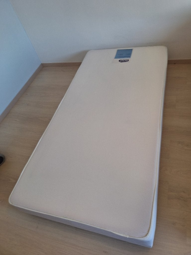 2x   1- persoons bedbodem boxspring Beka, Huis en Inrichting, Slaapkamer | Boxsprings, Ophalen, 100 cm, Eenpersoons, Wit
