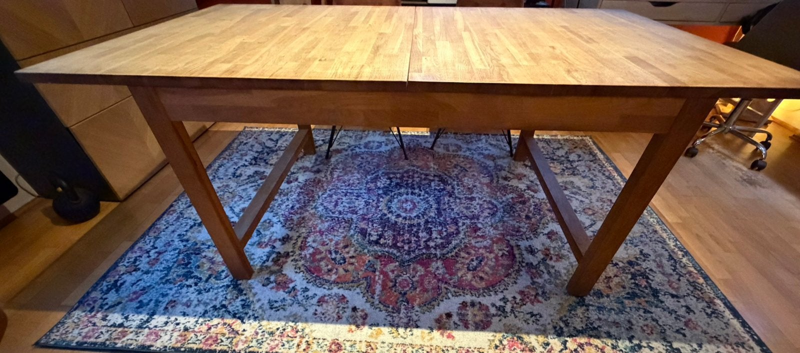 Tafel in massief beukenhout, Huis en Inrichting, Ophalen, Gebruikt, 75 cm of meer, 150 tot 200 cm