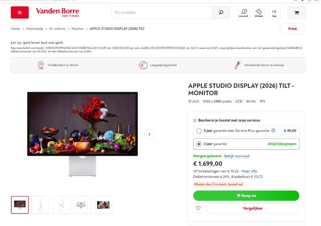 Apple Studio Display 27 inch (2026) tilt - nieuw, Computers en Software, Monitoren, Nieuw, Ophalen of Verzenden