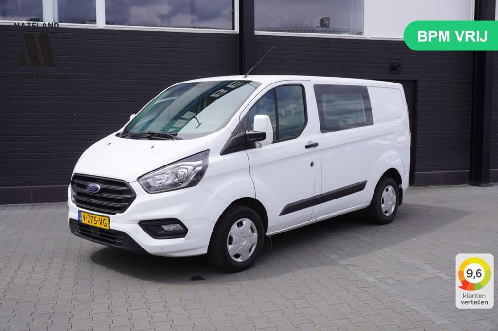 Ford Transit Custom 2.0 TDCI Dubbele Cabine EURO 6 - Airco -, Auto's, Bestelwagens en Lichte vracht, Wit, Bedrijf, 165 g/km, Ford