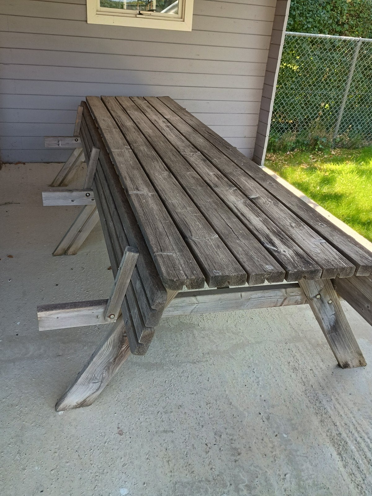 Picknicktafel 3 meter, Enlèvement, Utilisé, Rectangulaire, Bois
