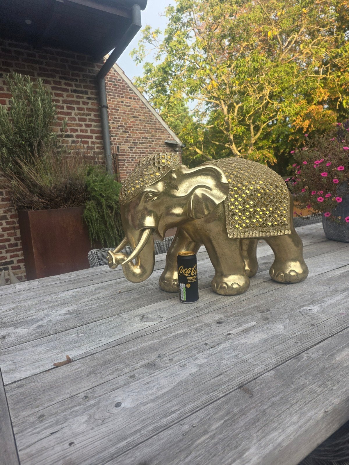 Olifant goud beeld, Ophalen, Kunststof, Goud