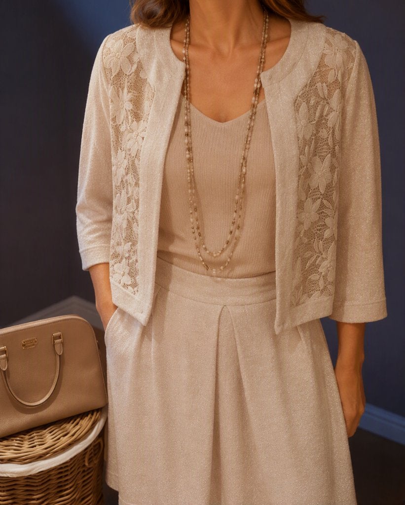 Prachtige, elegante set (rok+vest)-maat 38 - merk VerySimple, Kleding | Dames, Maat 38/40 (M), Overige typen, Wit, Very Simple