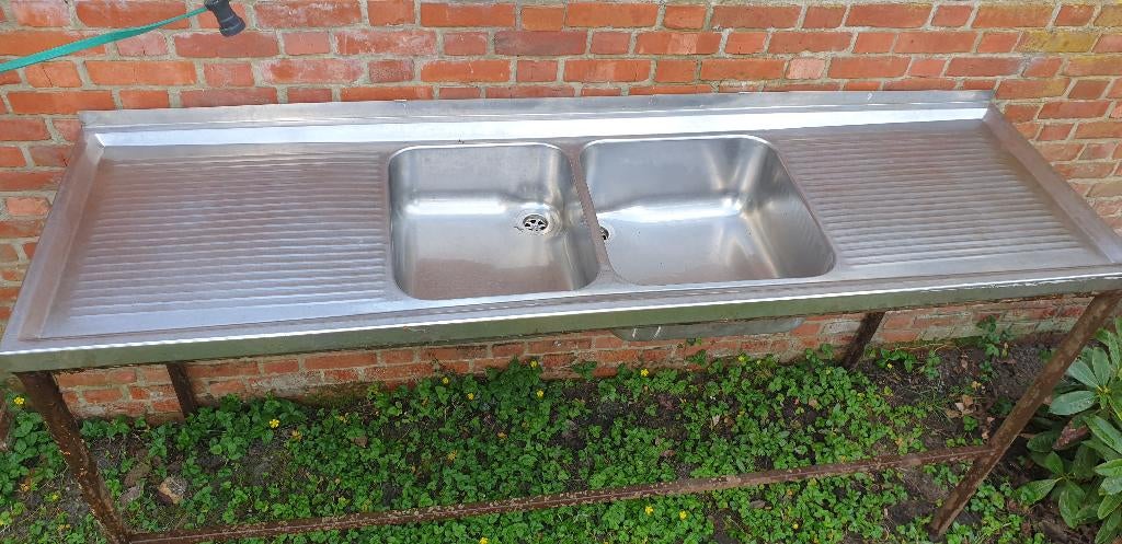 RVS wastafel, Ophalen, Gebruikt, Inox, Wastafel