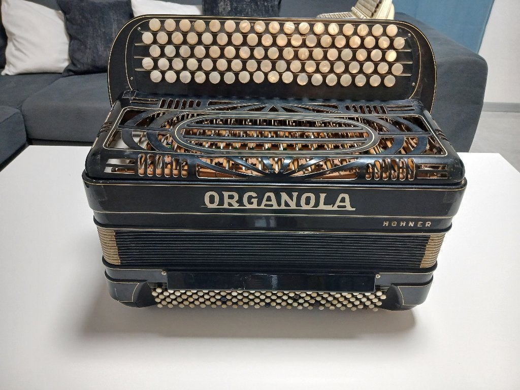 Organola Morino, Muziek en Instrumenten, Ophalen, 120-bas, Knopaccordeon, Hohner