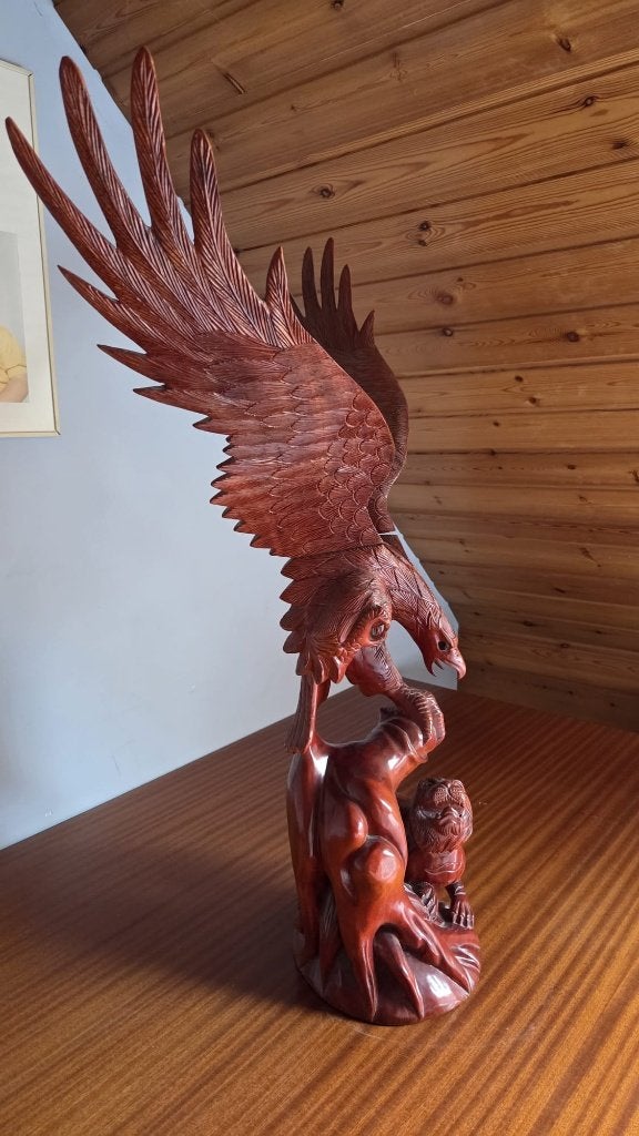 Arend/Leeuwhond sculptuur uit '90 Handgemaakt - Bieden kan, Antiek en Kunst, Ophalen, 50 - 100 cm, Handgemaakt, Beeld
