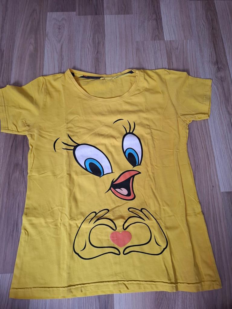 Geel tweety bird shirt, Verzenden, Geel, Zo goed als nieuw, Korte mouw