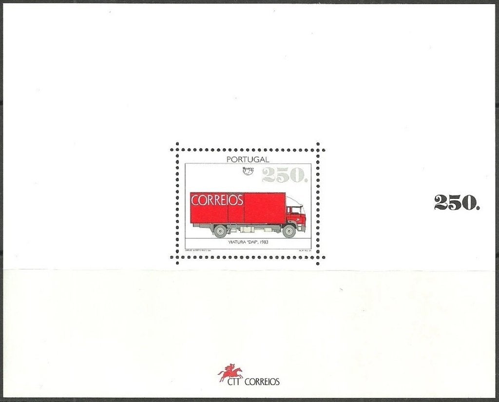 PORTUGAL 1994 Postale Transport Blokje, Michel: B-103, Postf, Verzenden, Postfris, Auto's