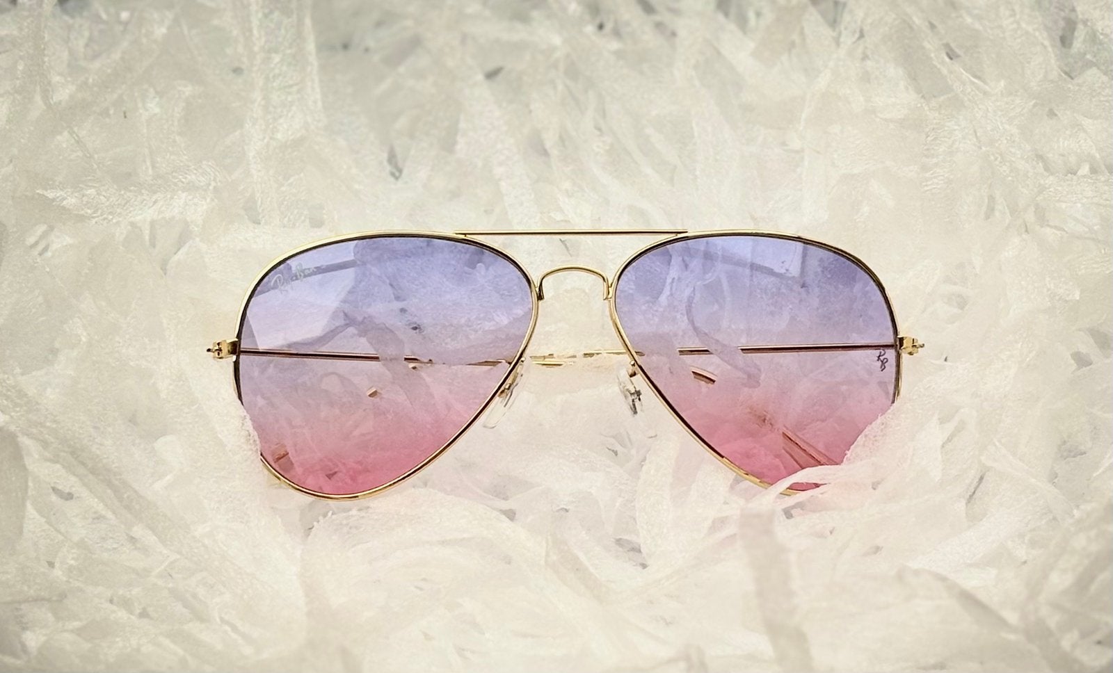 Ray-Ban Zonnebril RB3025 Pilot Gold paars/roze mt 58, Zonnebril, Paars, Nieuw, Ophalen of Verzenden