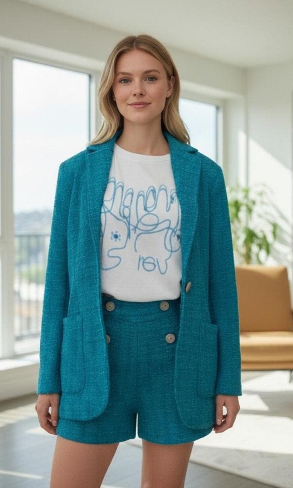 SANDRO PARIS Pak Broekje, Blazer en T-shirt Maat 34/36✨️✨️, Kleding | Dames, Jasjes, Kostuums en Pakken, Zo goed als nieuw, Kostuum of Pak