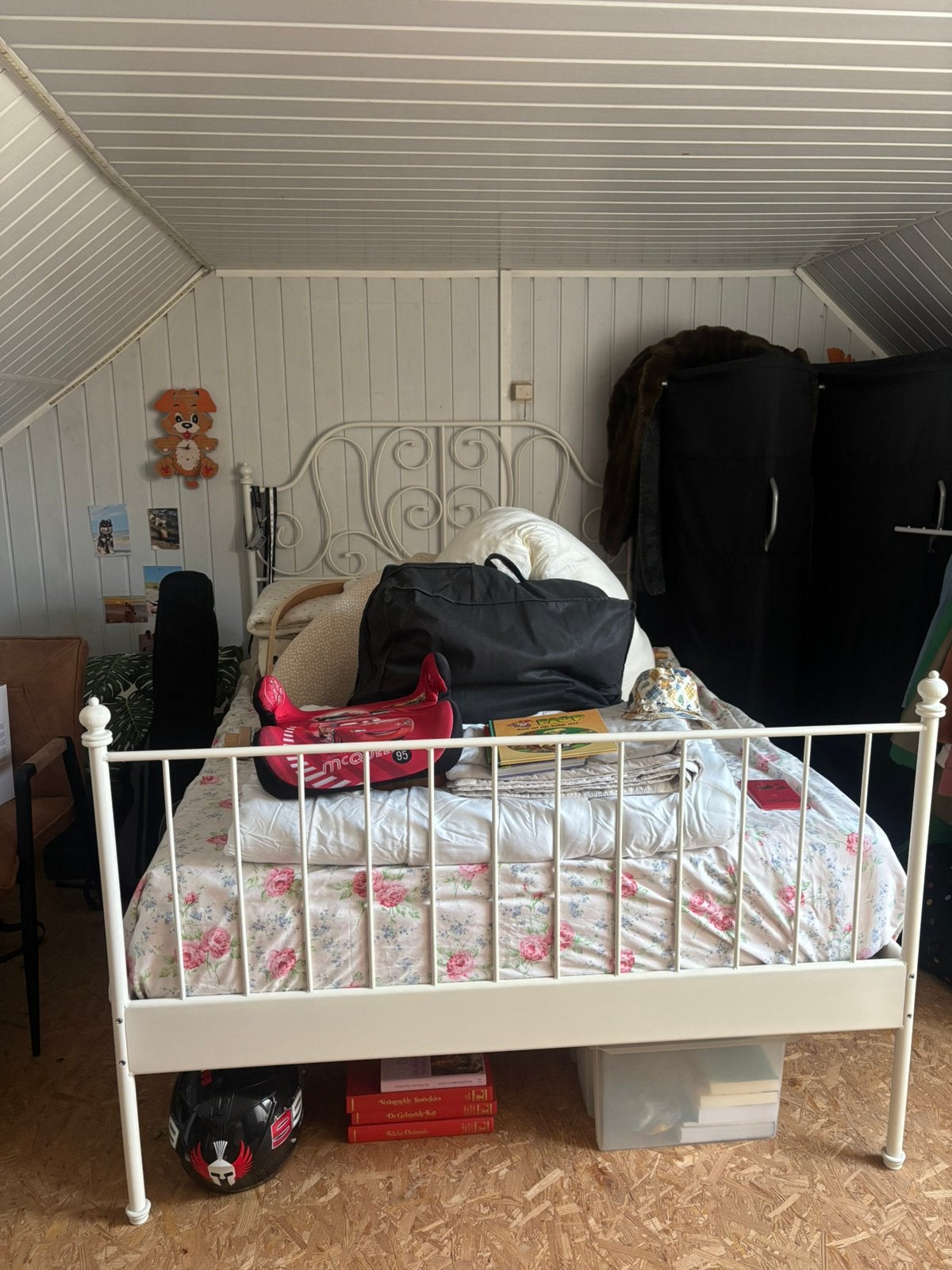 Ikea bed metaal Leirvik, Huis en Inrichting, Slaapkamer | Bedden, Ophalen, Zo goed als nieuw, Metaal, 200 cm