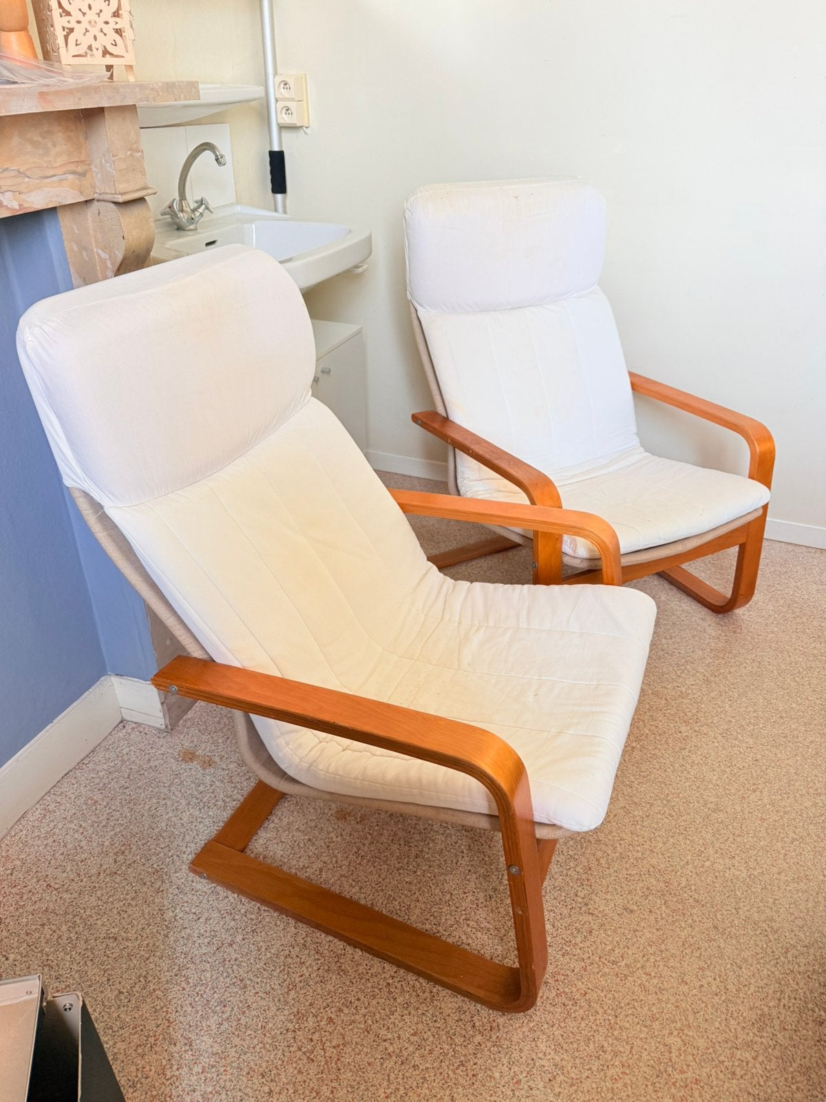 relaxzetels 2 van ikea, Enlèvement, Utilisé, 50 à 75 cm, Bois