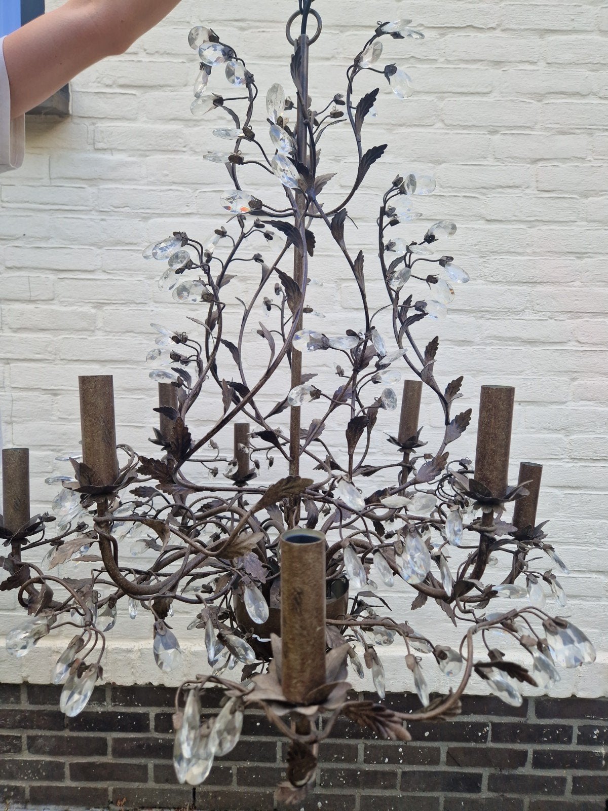 Kroonluchter 95 cm Loberon, Ophalen, Gebruikt, E14 (klein)