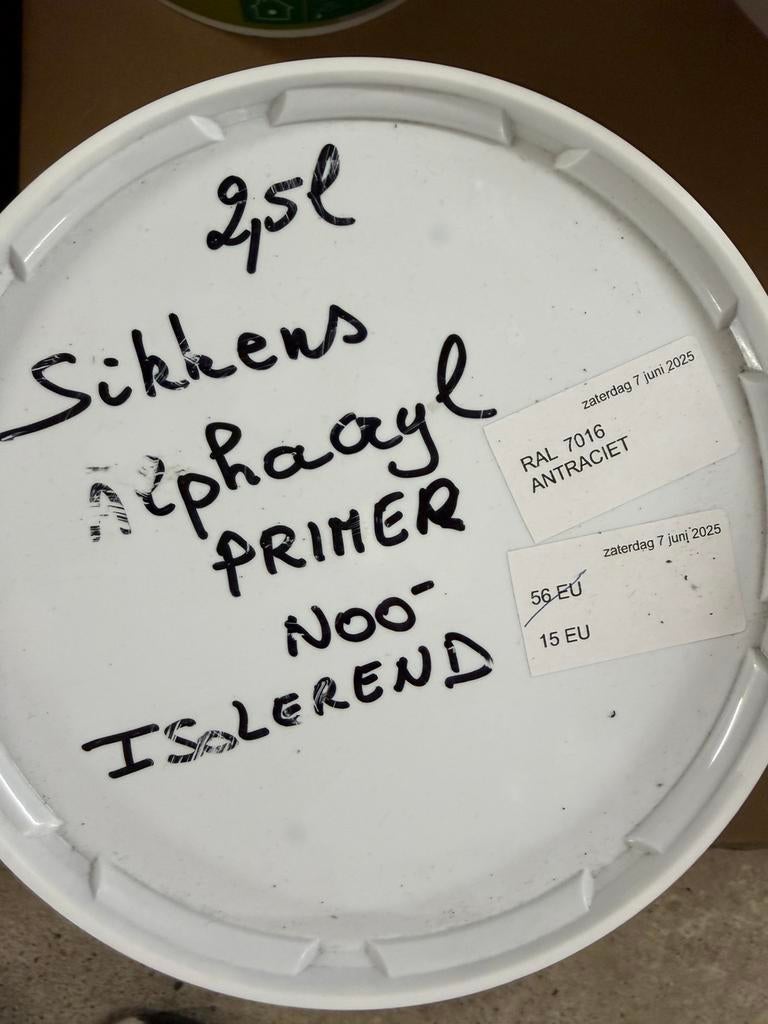 Sikkens isolerende primer voor muren antracietgrijs 2,5liter, Ophalen, Nieuw, Acrylverf