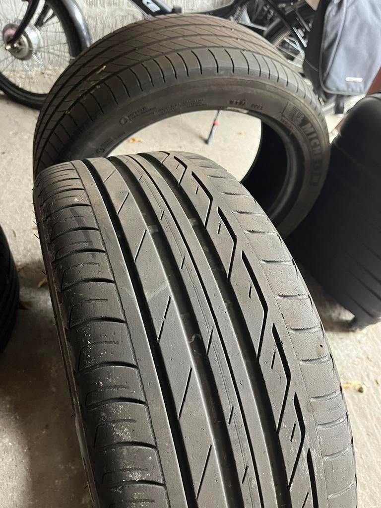225 45 17 goede banden nog. (4banden), Auto-onderdelen, Banden en Velgen, Ophalen, Gebruikt, 17 inch, Band(en)