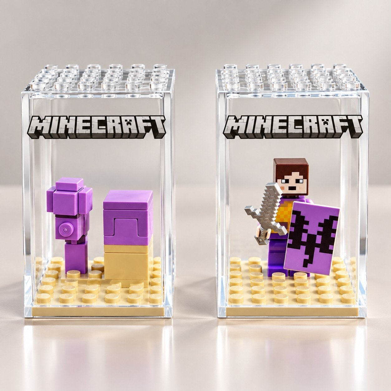 LEGO - Minecraft - minifigs in display box, Kinderen en Baby's, Minecraft, Lego, Ophalen of Verzenden, Zo goed als nieuw