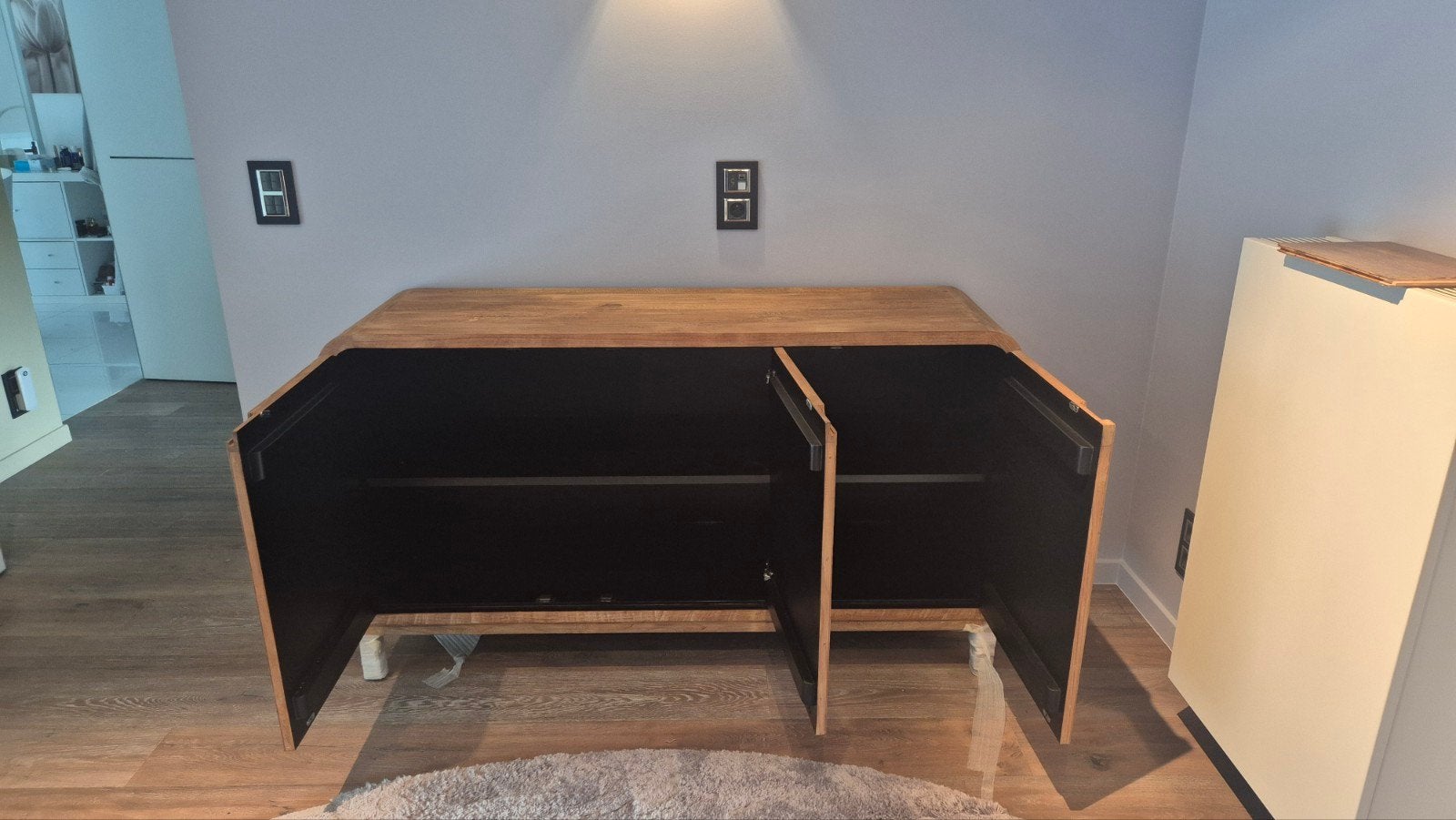 kast/tv-kast - teak 3 deuren - gloednieuw, 25 à 50 cm, Moins de 100 cm, 100 à 150 cm, Enlèvement