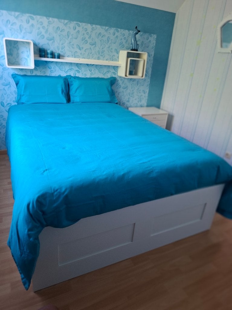 tweepersoonsbed, Ophalen, Wit, Tweepersoons, 140 cm