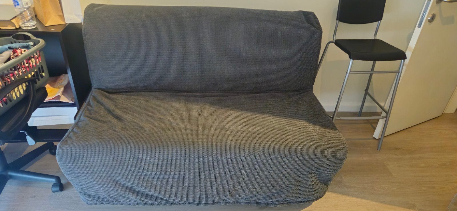 Te koop slaapbank + topper, Ophalen, Zo goed als nieuw, 100 cm