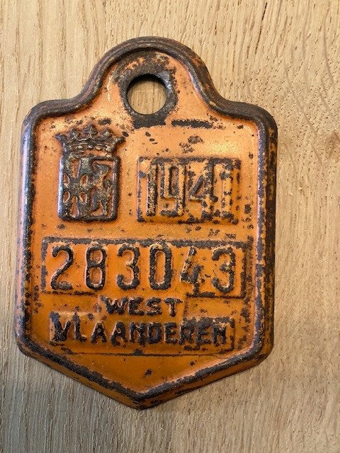 Fietsplaat / Plaque de velo West VL 1941, Envoi