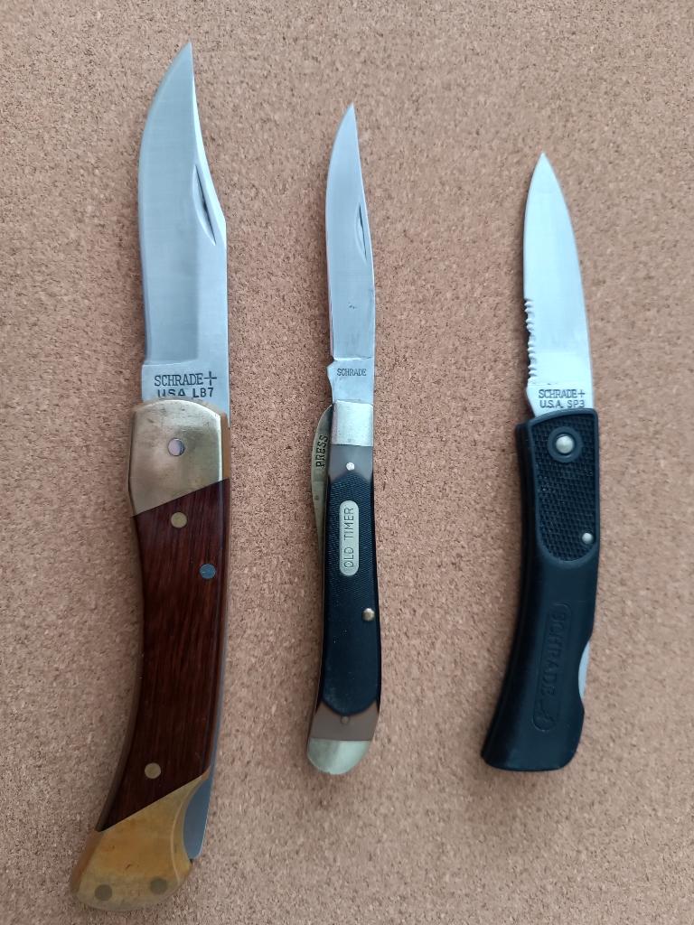 lot vintage Schrade zakmessen, Ophalen, Gebruikt