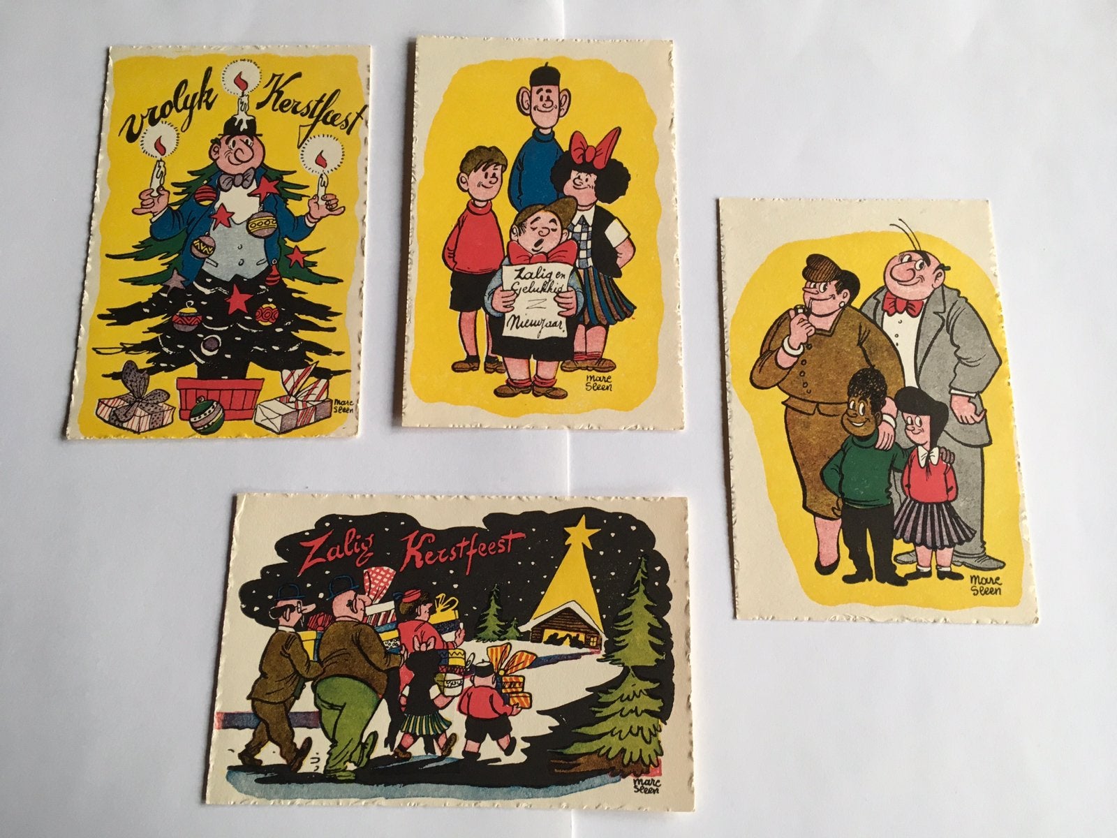 Acht vrolijke Kerst- en Nieuwjaarskaarten door Marc Sleen, Verzenden