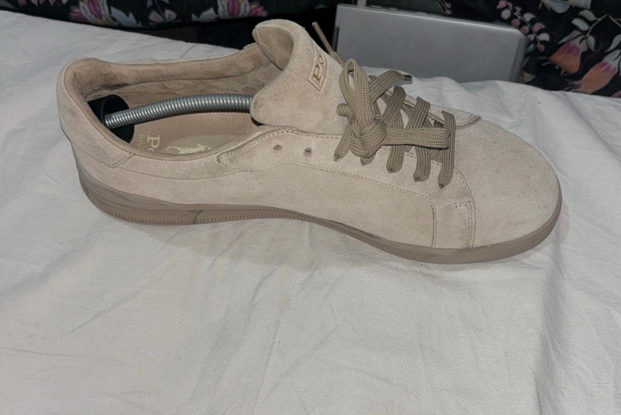 POLO RALPH LAUREN  HERITAGE COURT || SUEDE SNEAKERS | MAAT45, Ophalen, Zo goed als nieuw, Sneakers