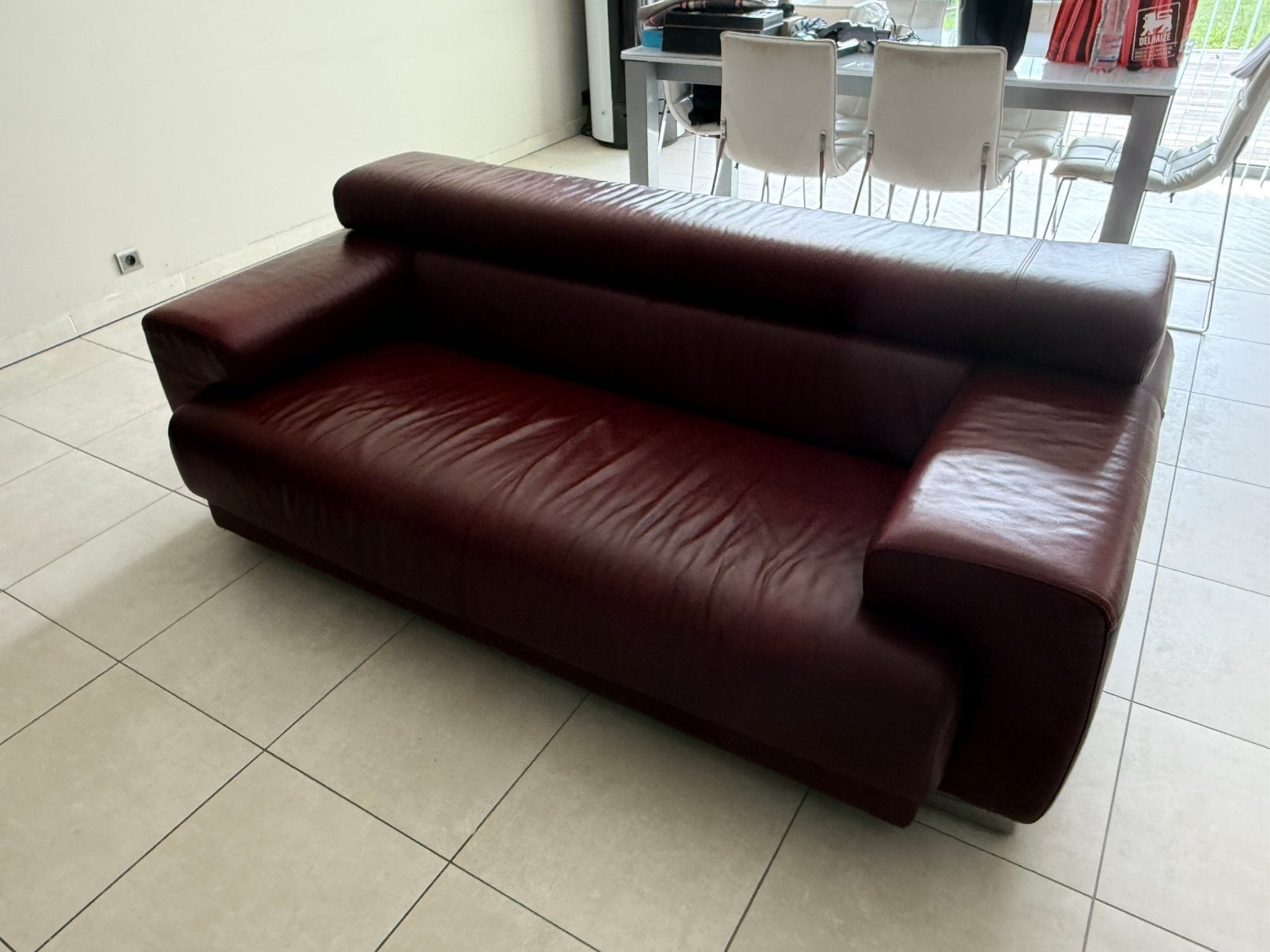 Canapé en cuir, Maison & Meubles, Canapés | Salons, 75 à 100 cm, Comme neuf, Contemporain, Enlèvement