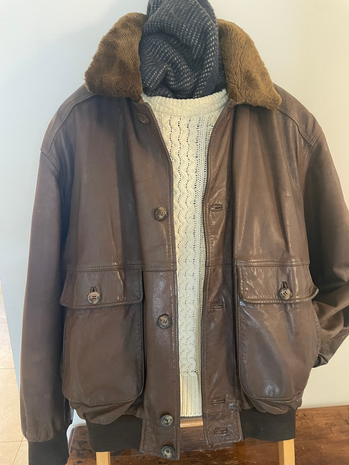 Zeer mooie lederen blouson aviateur, Ophalen of Verzenden, Zo goed als nieuw, Overige maten