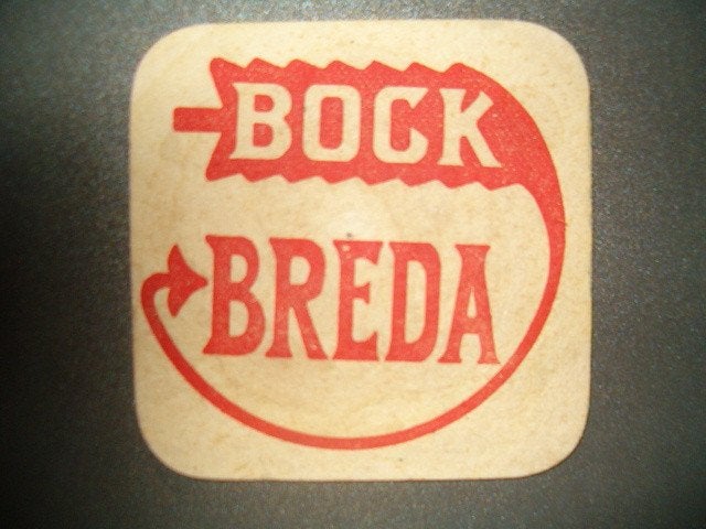 Tapis à bière Breda Leuven : Avant-guerre : 95 x 95 mm, Enlèvement ou Envoi, Utilisé, Sous-bock