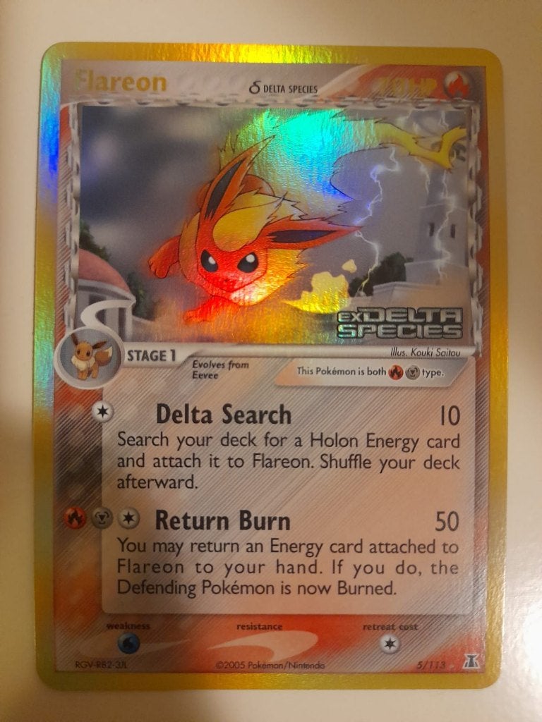 Flareon δ 5/113	EX Delta Species, Rare Holo, Collections, Collections Autre, Enlèvement ou Envoi, Comme neuf