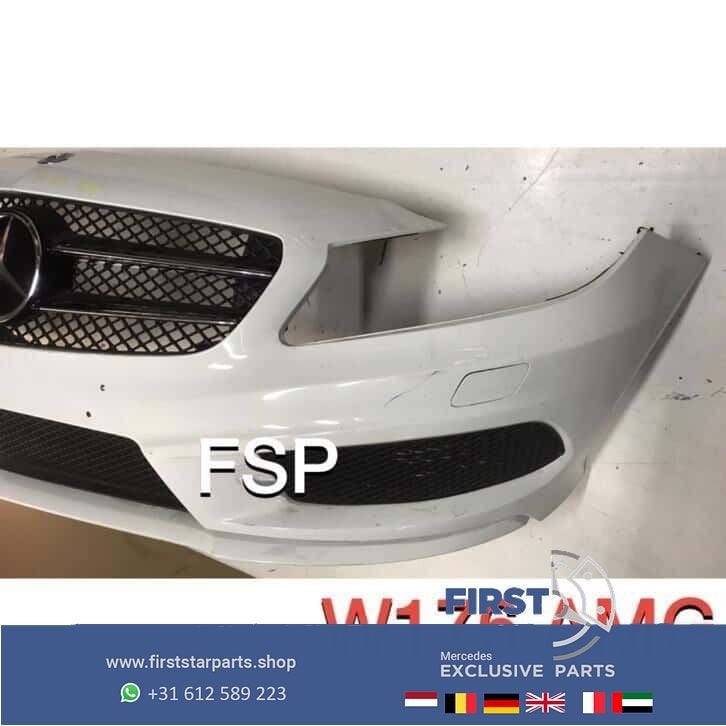 W176 AMG Voorbumper Compleet met Gril Mercedes A Klasse wit, Gebruikt, -, Voor, Ophalen of Verzenden