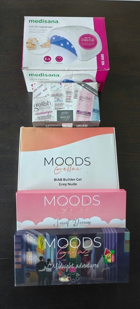 Complete set Moods gellac – Gelish basix kit, Overige kleuren, Nieuw, Ophalen of Verzenden, Handen en Nagels