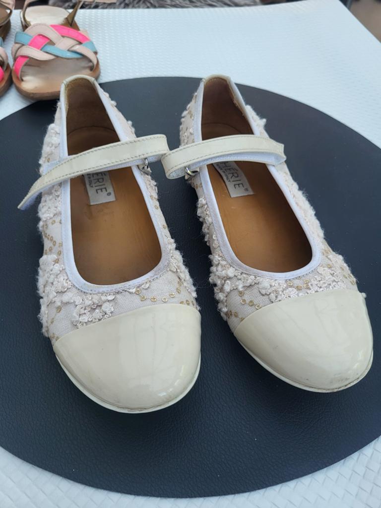 Meisjes schoenen ballerina maat 34 cherie, Ophalen, Wit, Schoenen