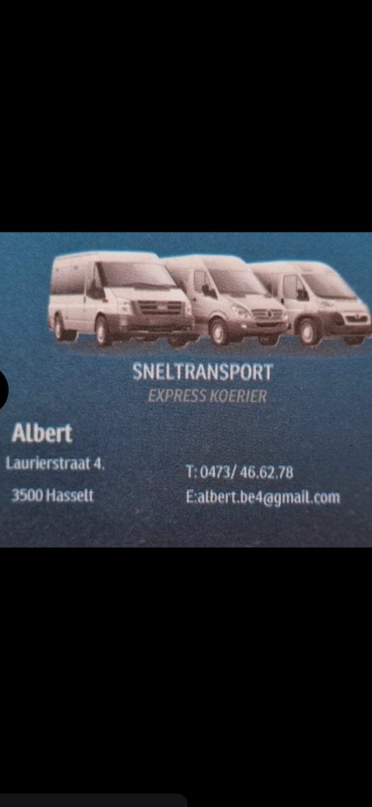 Zelfstandige koerier met BTW nummer, Chauffeursdiensten