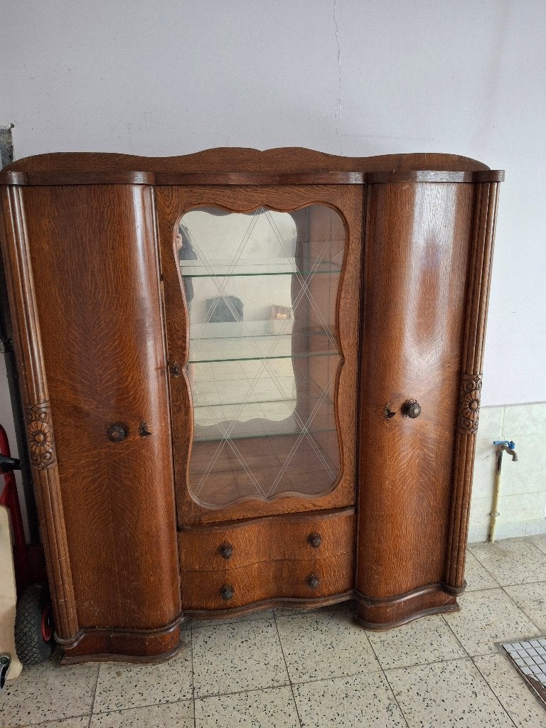 Vitrine, Maison & Meubles, 150 à 200 cm, Utilisé, Autres essences de bois, Avec tiroir(s)