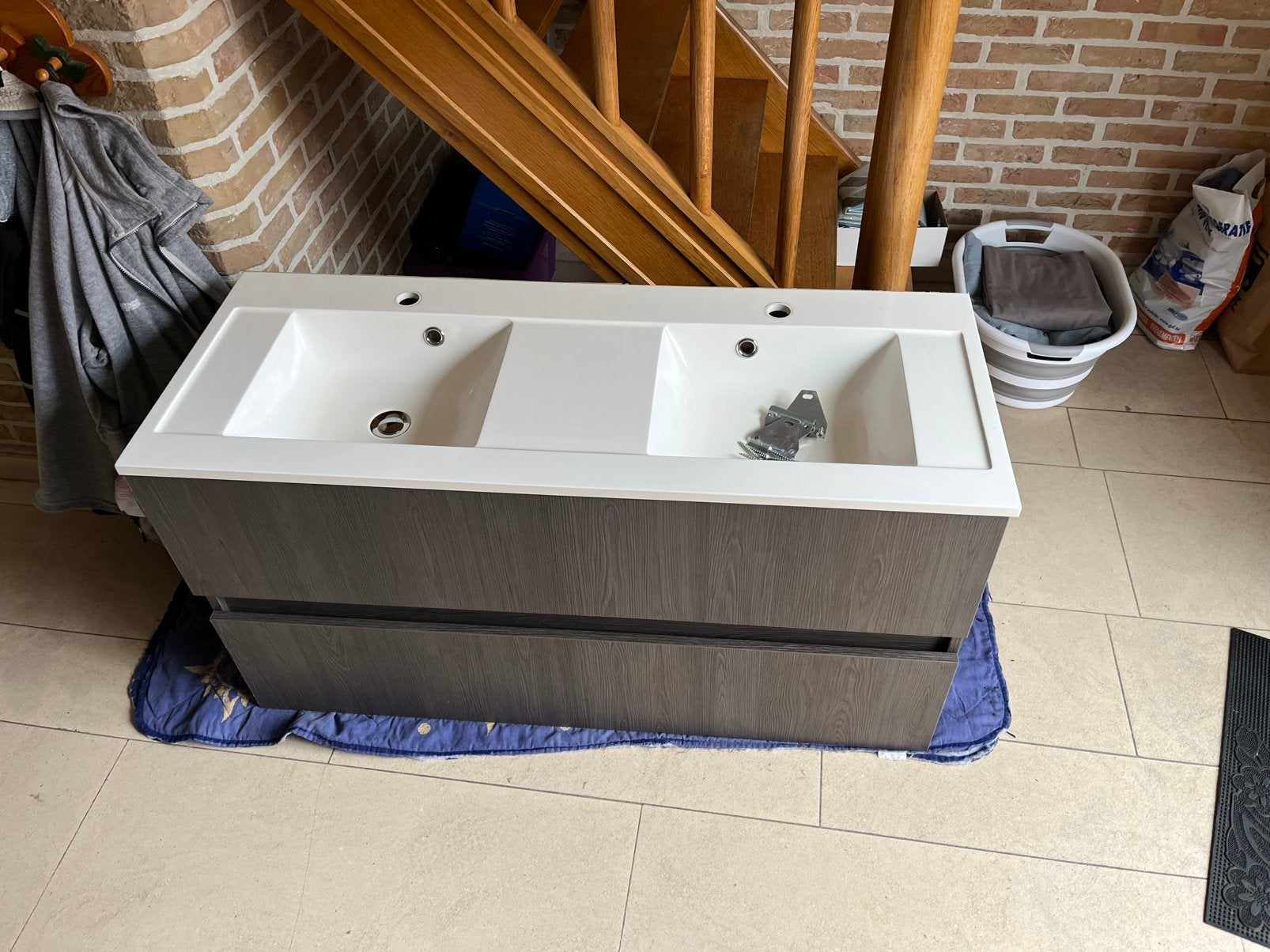Badkamermeubel en spiegelkast, Ophalen, 100 tot 150 cm, Zo goed als nieuw, Minder dan 100 cm