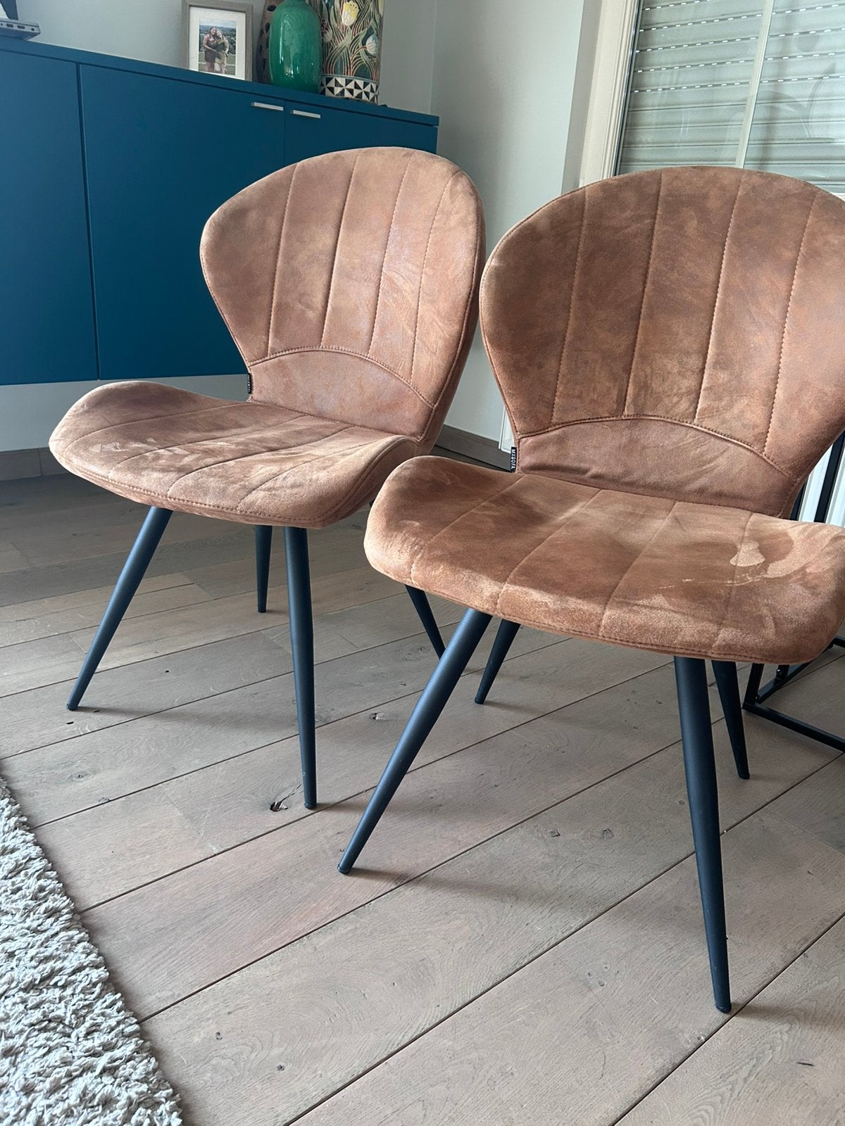 Eetkamerstoelen MX SOFA - camel - 6 stuks, Ophalen, Bruin, Zo goed als nieuw, Vijf, Zes of meer stoelen