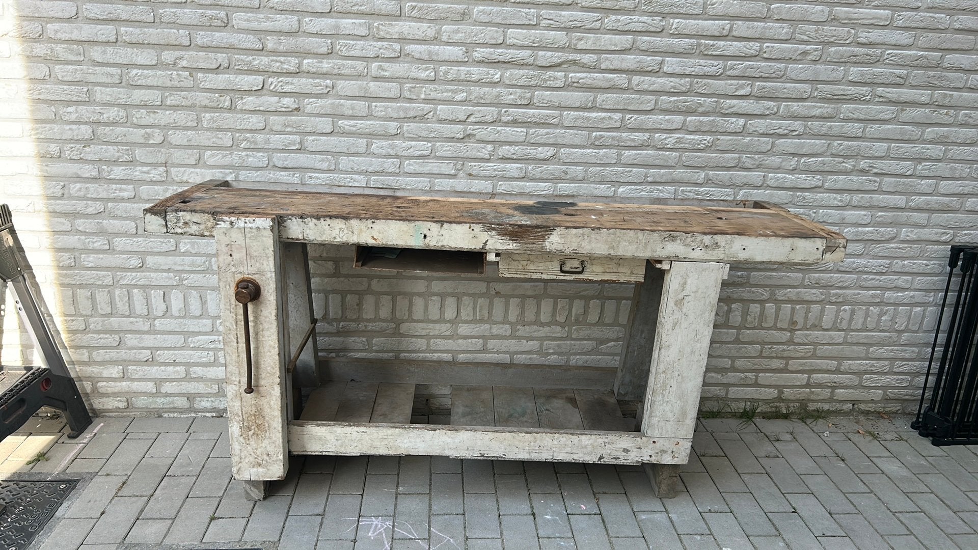 Antieke werkbank, Doe-het-zelf en Bouw, Werkbanken, Ophalen, Gebruikt, 120 tot 170 cm