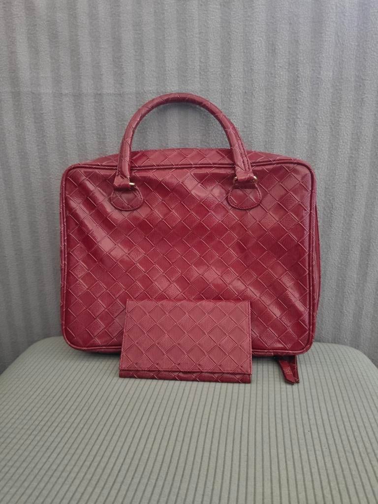 Vintage Estée Lauder makeup laptop tas en portemonnee, Enlèvement ou Envoi, Comme neuf, Porte-document
