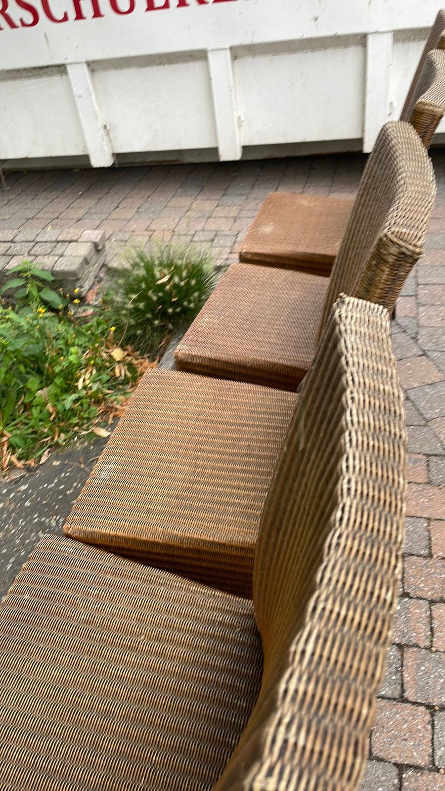 4 chaises en osier, Maison & Meubles, Enlèvement, Utilisé