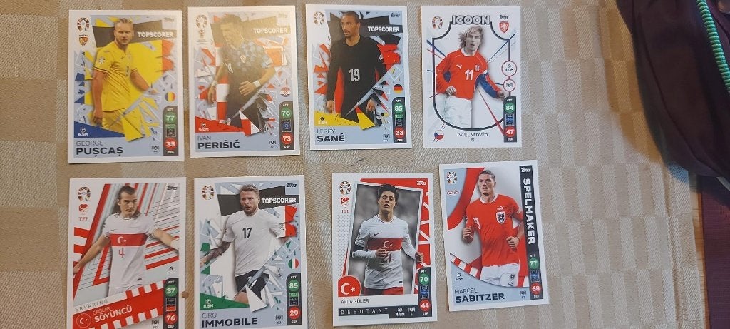 8 voetbal plaatjes EK 2024 oa Sane Perisic, Ophalen of Verzenden, Nieuw, Meerdere plaatjes