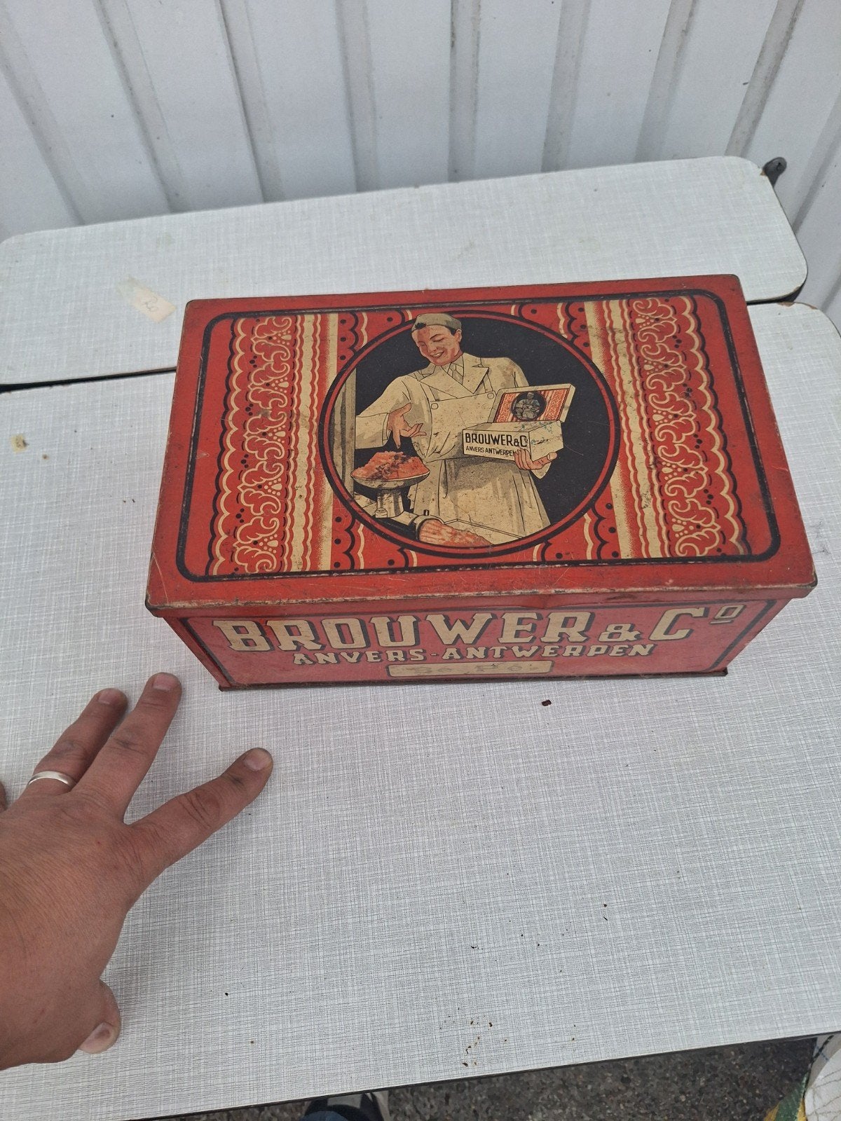 boite circa1920/30 litho brouwer and co anvers antwerpen, Enlèvement ou Envoi
