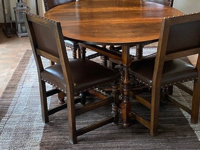 Tafel Titchmarsh & Goodwin + 4 stoelen Cromwell, Ophalen, Gebruikt, 100 tot 150 cm, Eikenhout