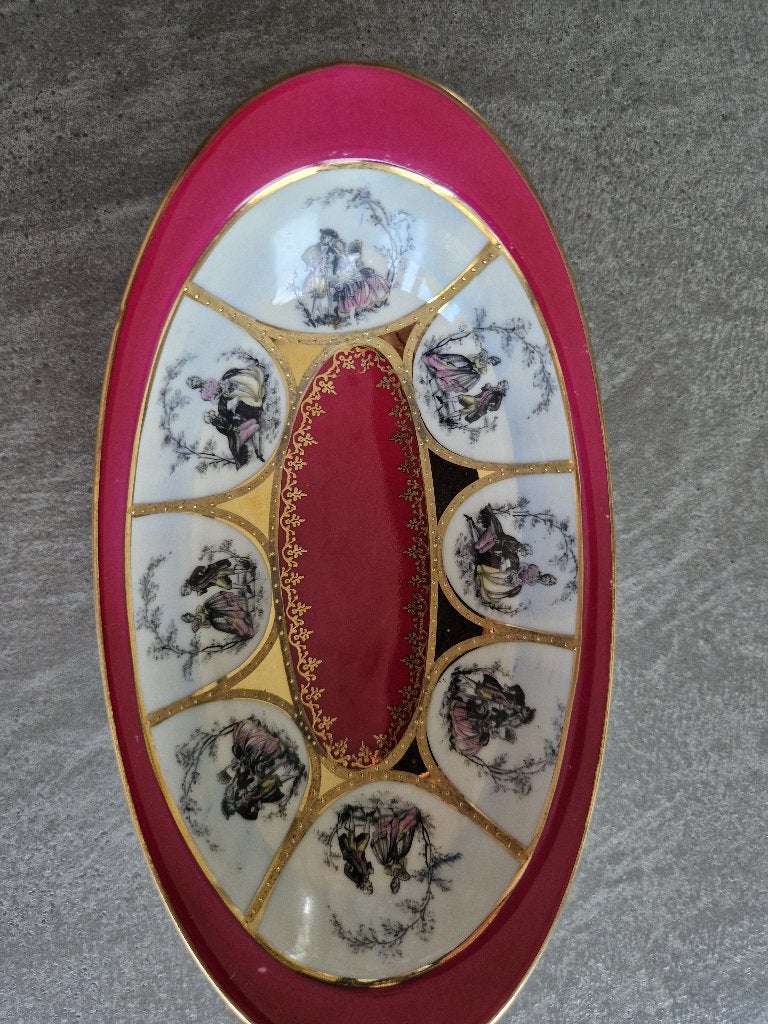 Coupelle ovale vintage en porcelaine Royal Vienna, Antiek en Kunst, Ophalen of Verzenden