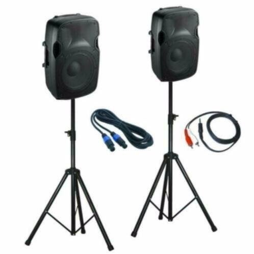 Actieve 8 inch Speakers Incl. Statieven en kabels 400 Watt M, Ophalen of Verzenden, Nieuw, Overige merken