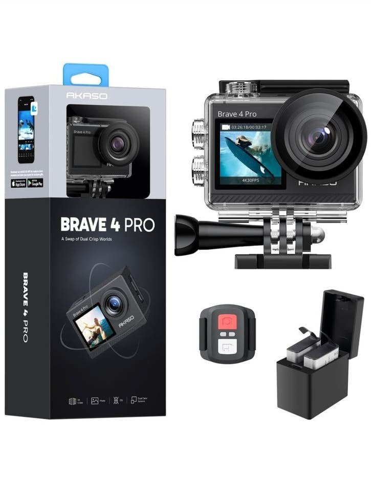 Actiecamera Akaso Brave 4 pro, TV, Hi-fi & Vidéo, Caméras action, Enlèvement ou Envoi, Comme neuf, Autres marques