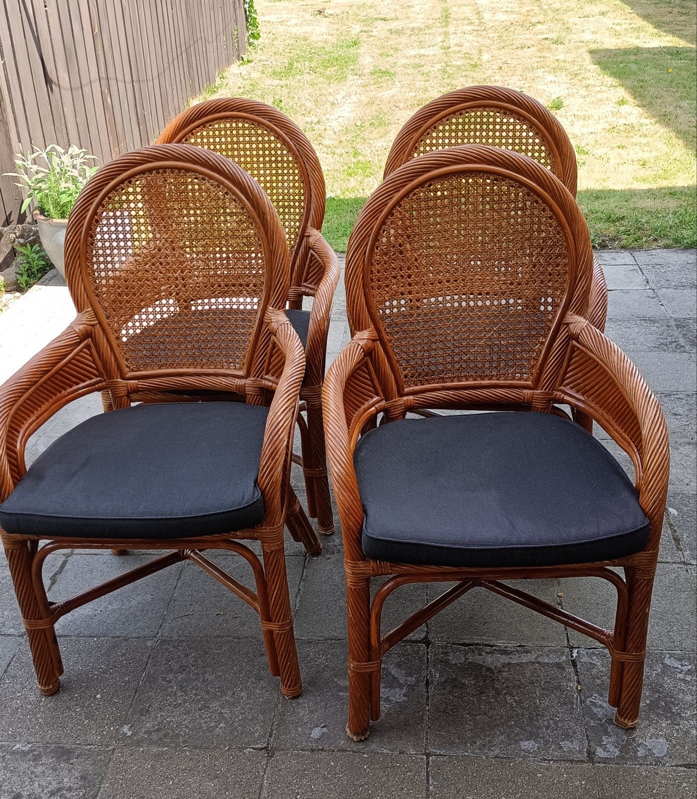 Rotan stoelen bruin , 4 stuks, Ophalen, Bruin